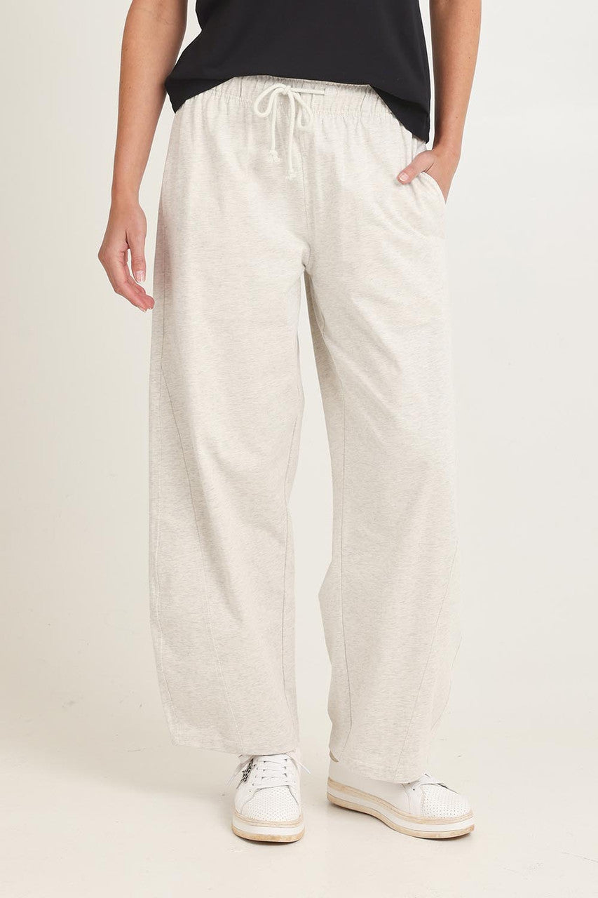 Image of Betty Basic Barrel Leg Sweatpant - Grey Marle