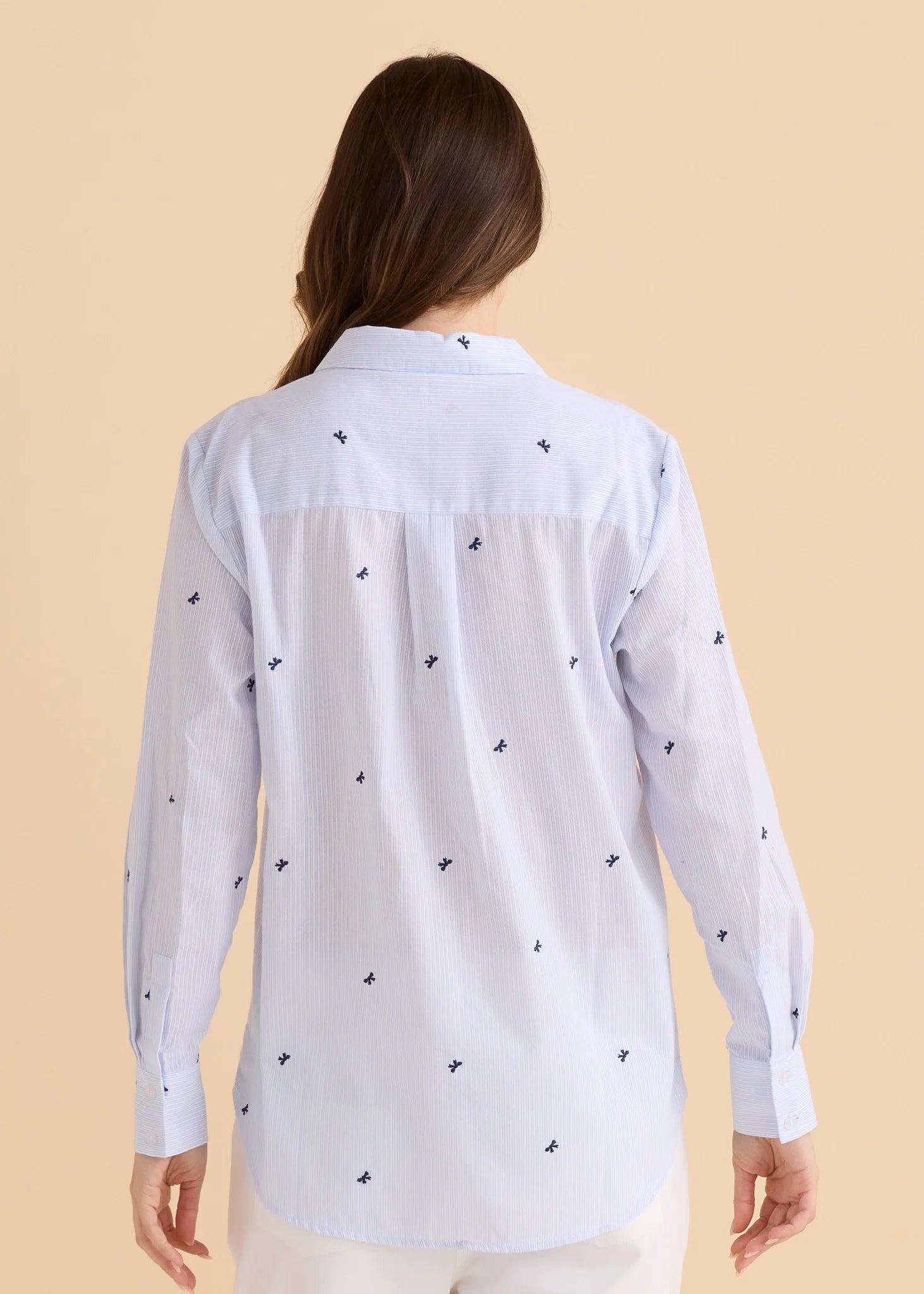 Image of Betty Basic Reid Shirt - Blue Bow Stripe