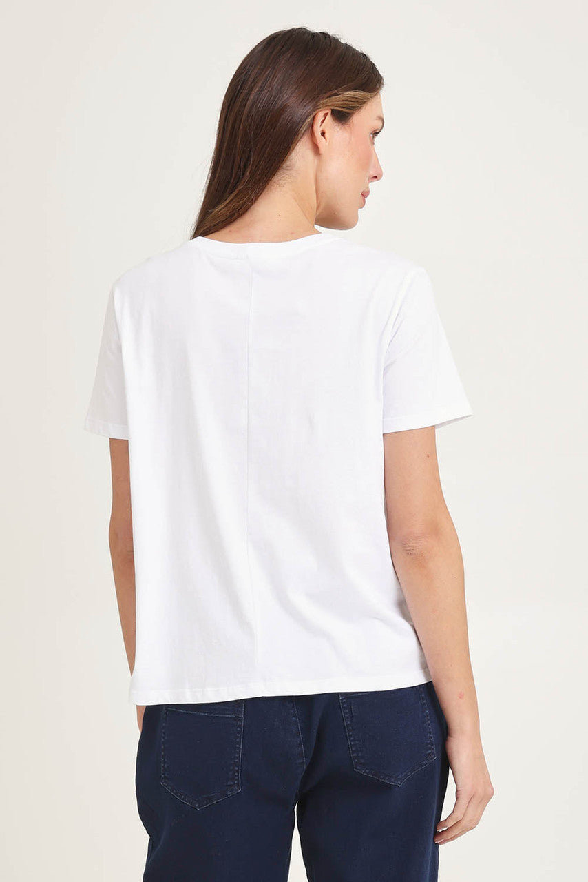 Collection of Betty Basics Ellia Crew Tee - Monochrome Floral in a gallery layout