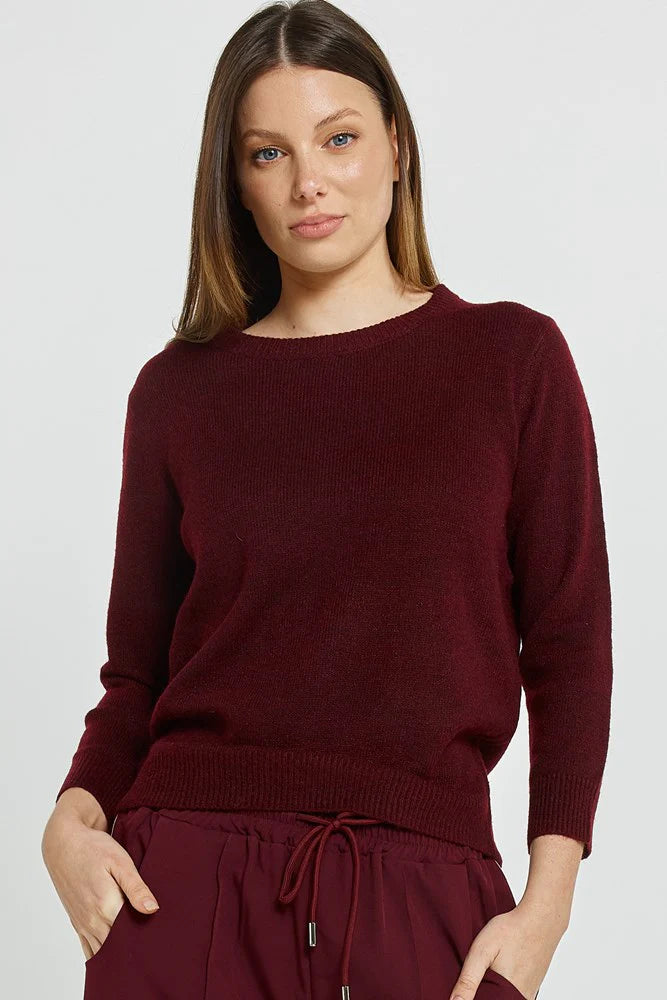 Image of Betty Basics Morris Sweater - Wine