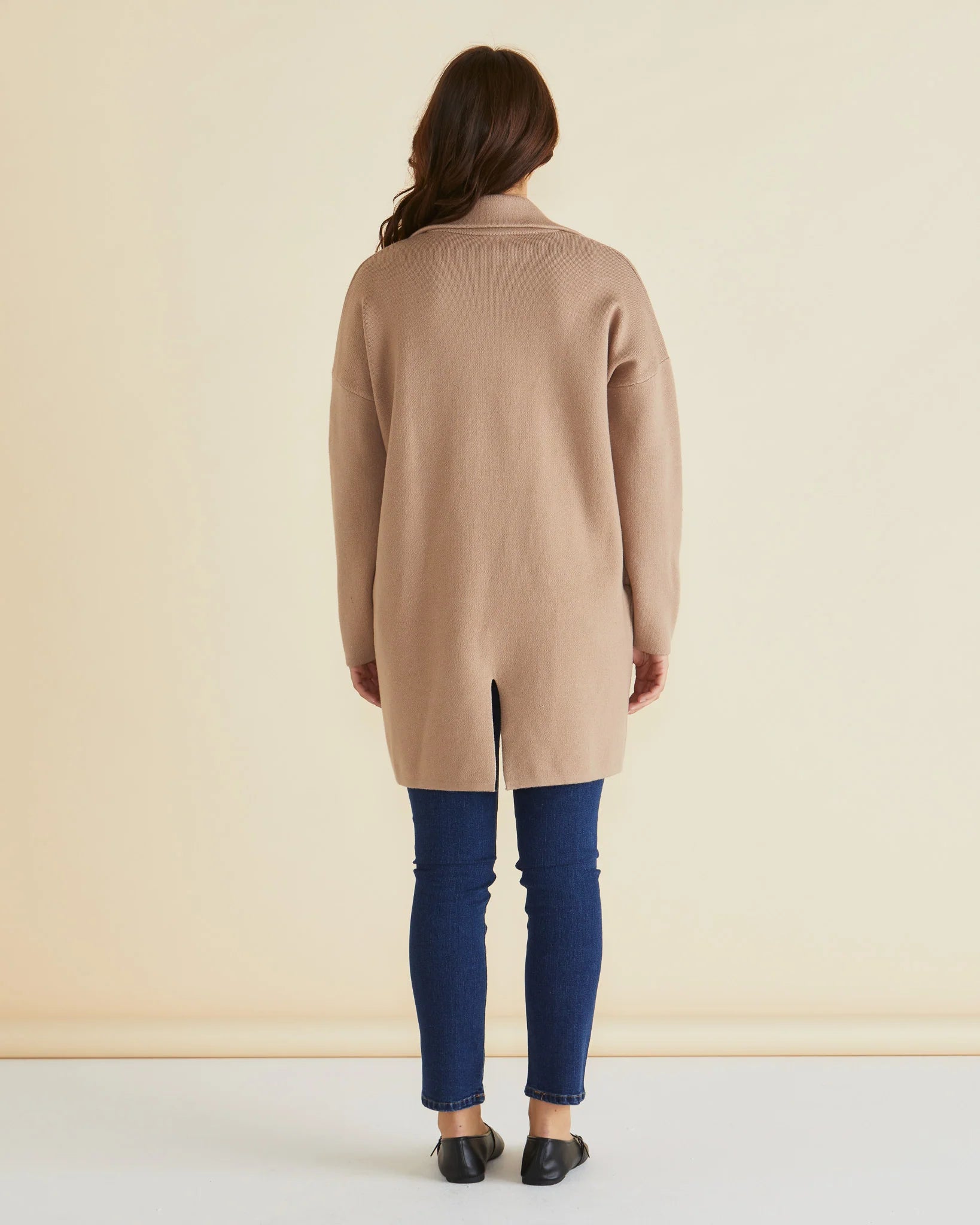 Collection of Betty Basic Bristol Coatigan - Sand in a gallery layout