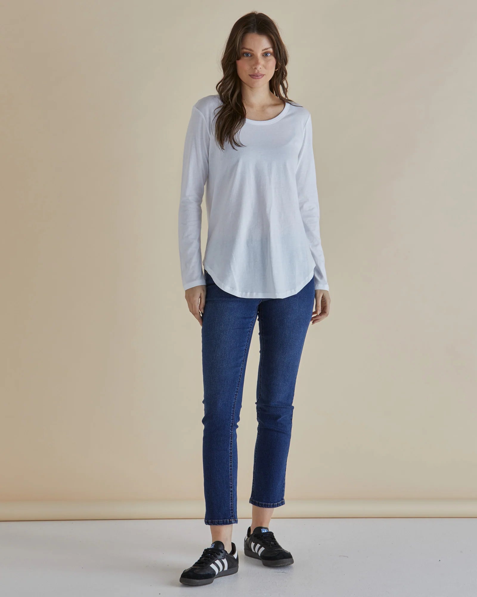 Collection of Betty Basics Megan Long Sleeve - White in a gallery layout