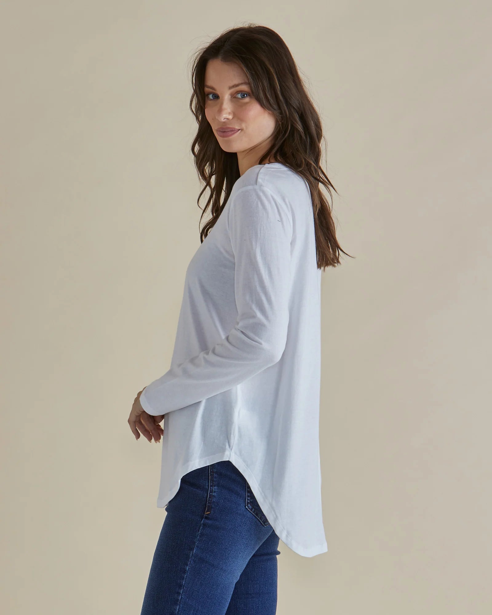 Collection of Betty Basics Megan Long Sleeve - White in a gallery layout