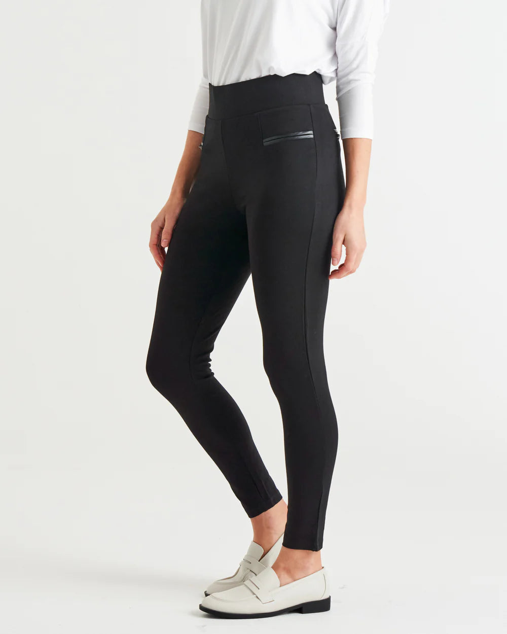 Image of Black Betty Basics ponte pant on a white background
