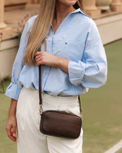 Collection of Louenhide Bianca Crossbody Bag - Chocolate in a gallery layout