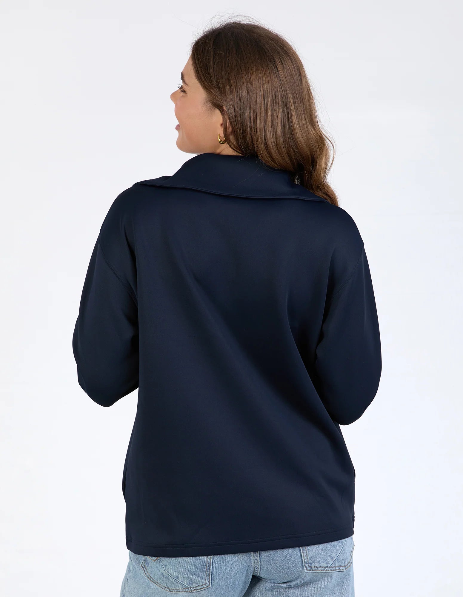 Collection of Elm Bonnie Half Zip Sweat - Navy in a gallery layout
