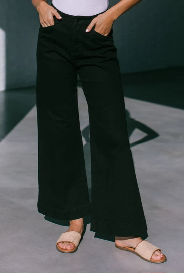 Collection of Country Denim Stretch Slouch Jean - Black in a gallery layout