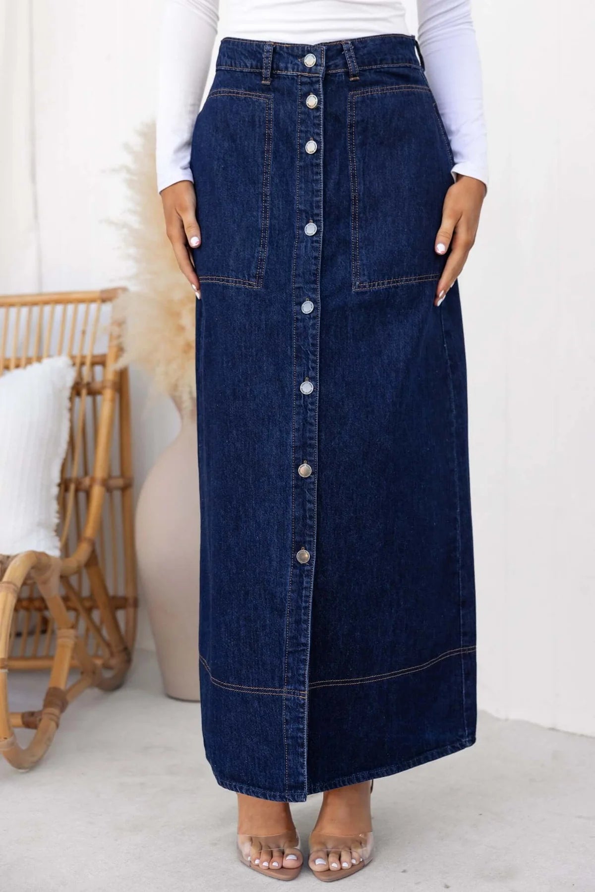 Collection of Country Denim Annabelle Skirt - Indigo in a gallery layout