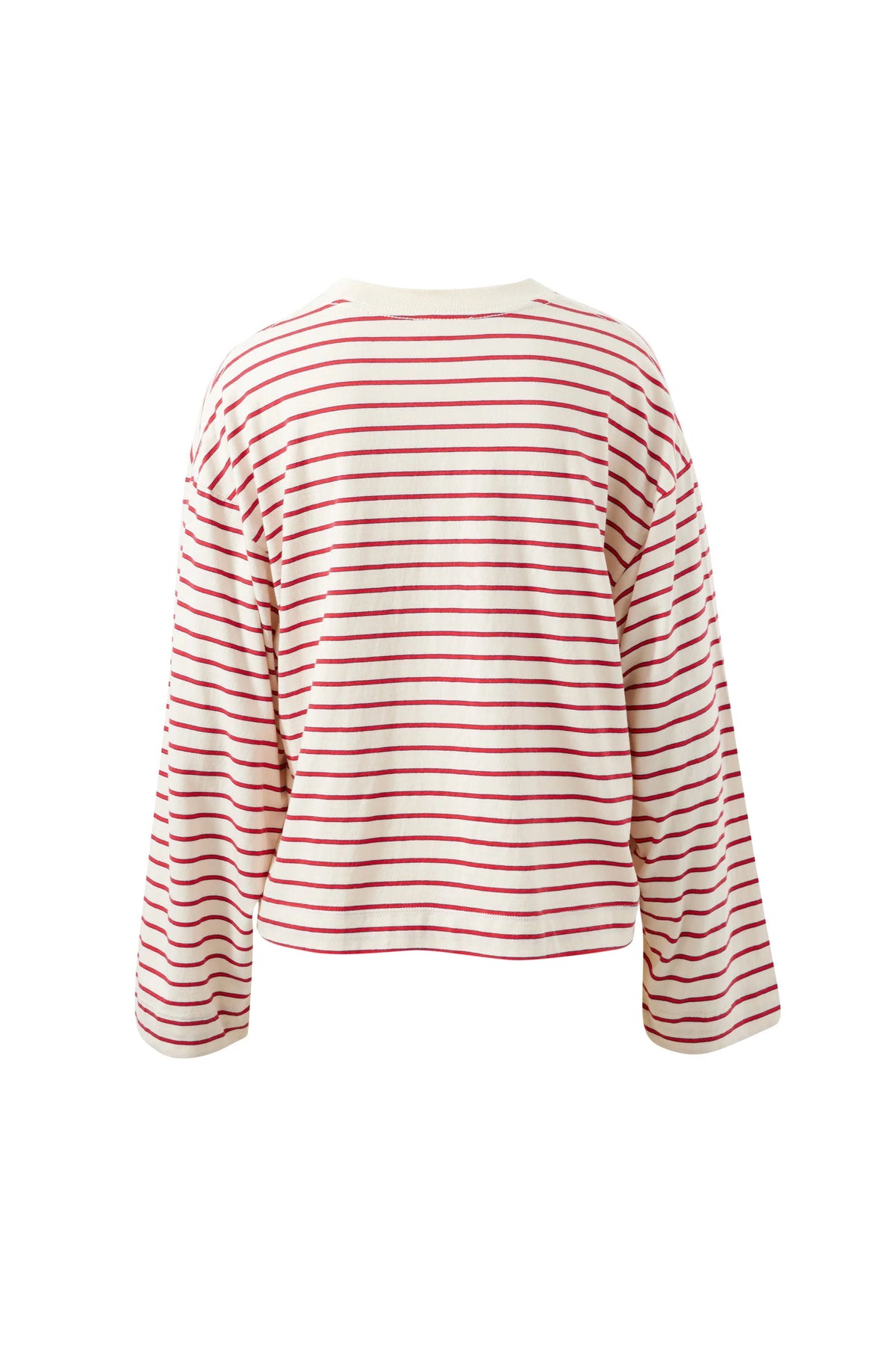 Ceres Life pink and white striped long-sleeve crop top 