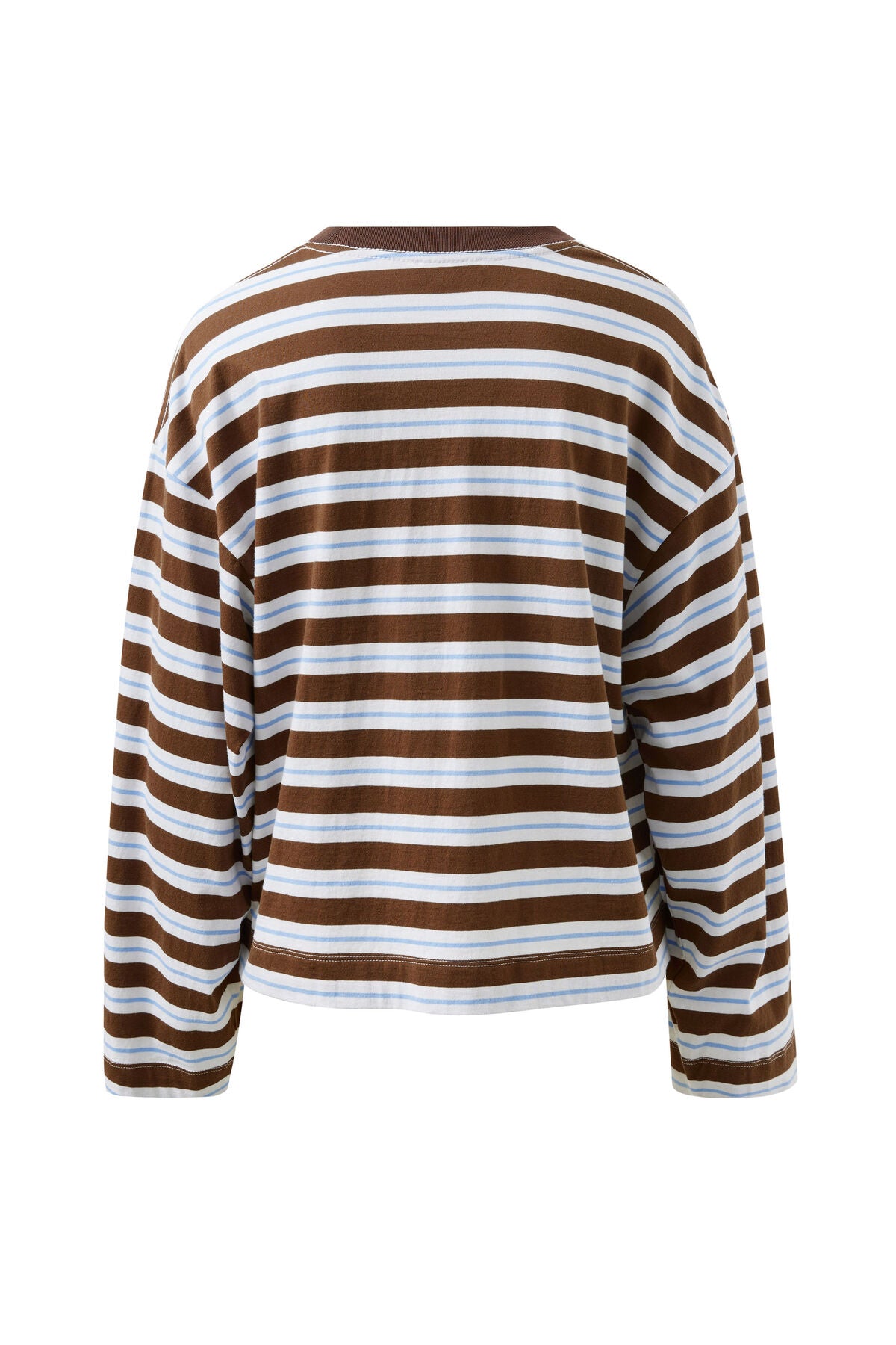 Image of Ceres Life Brown and white striped sweater on a white background