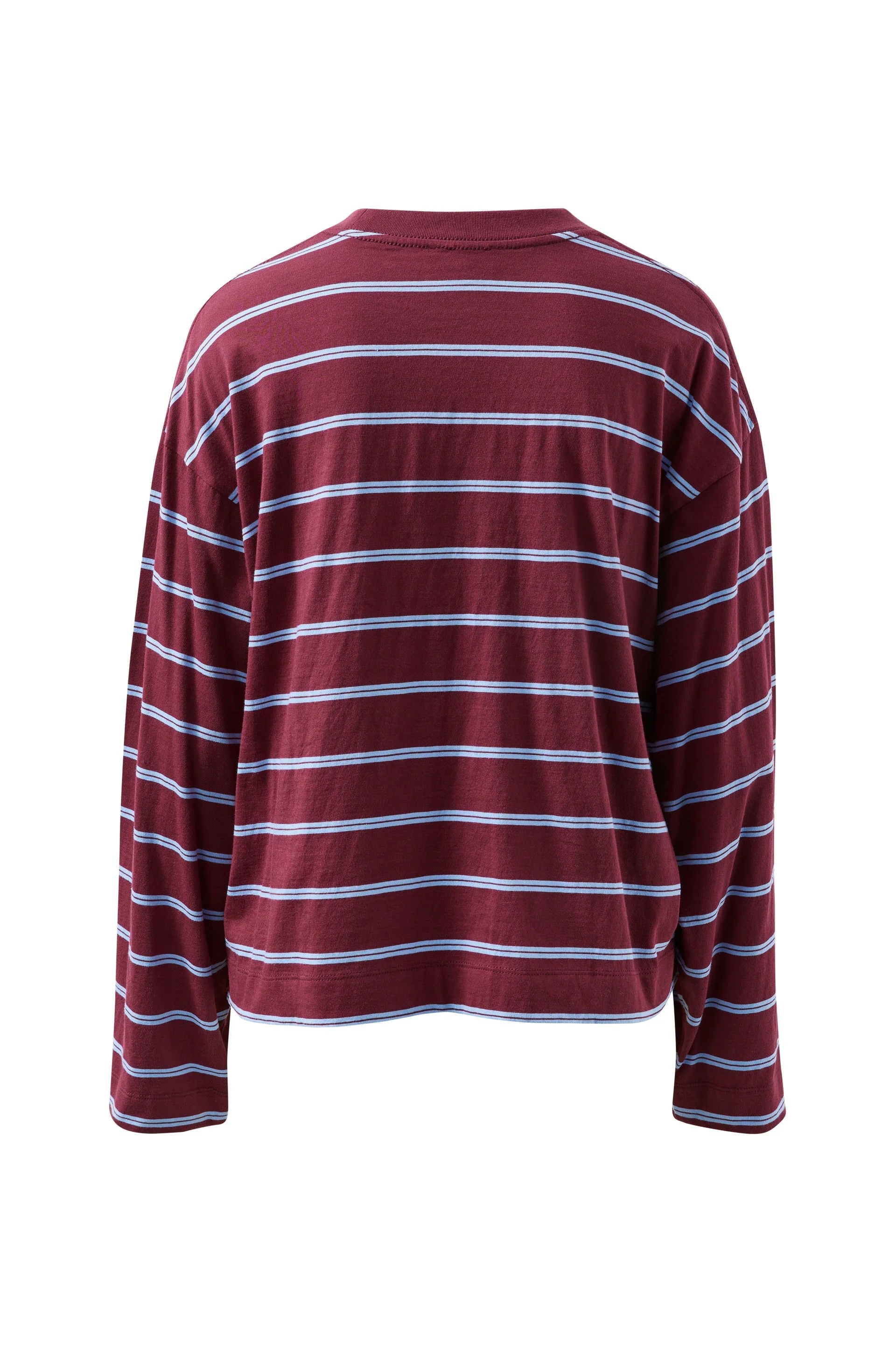 Image of Ceres Life long sleeve burgundy and navy stripe 