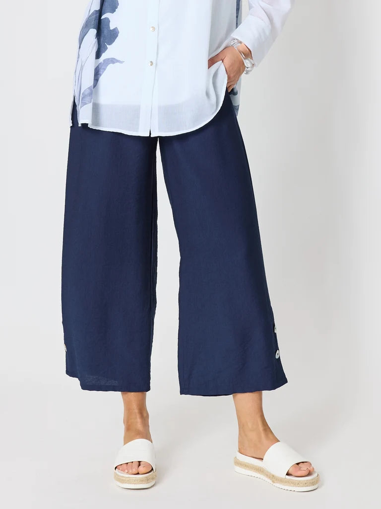 Clarity Essential Button Pant - Navy