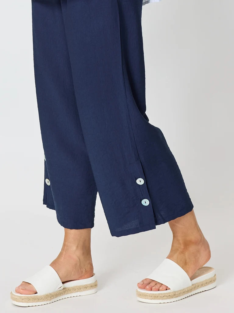 Clarity Essential Button Pant - Navy