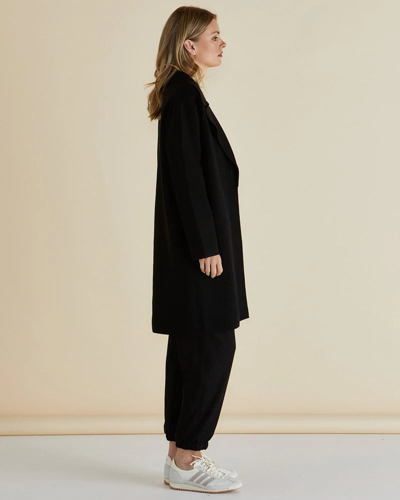 Collection of Betty Basic Cosette Coatigan - Black in a gallery layout