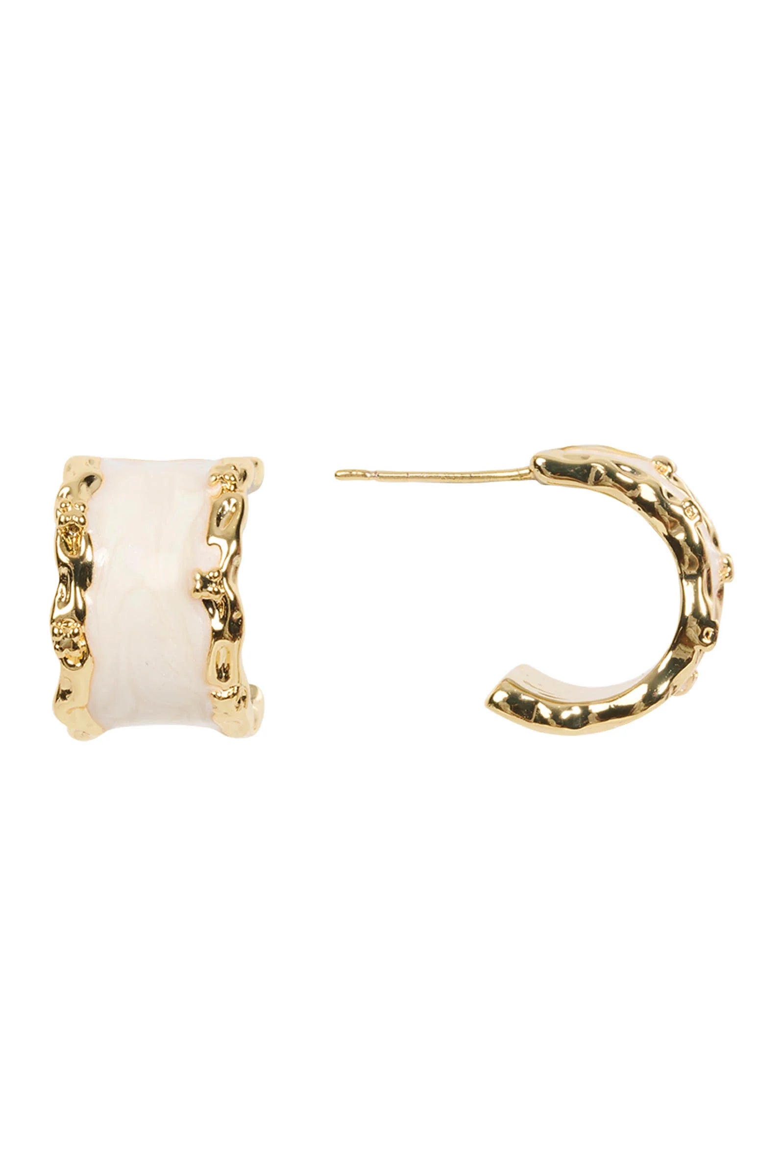Eb & Ive Mira Earring - Curved White