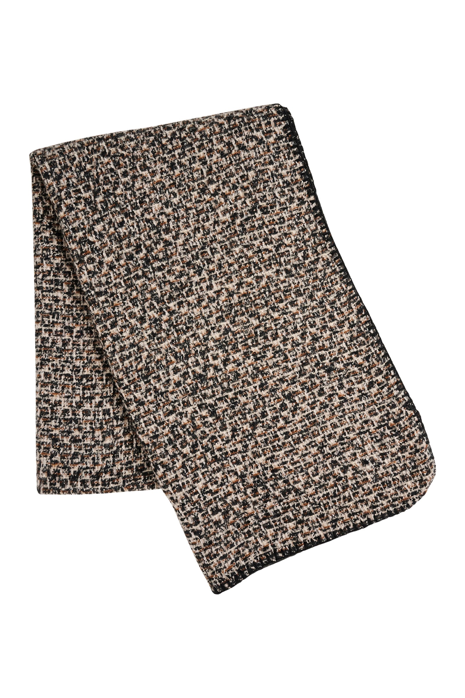 Image of Eb & Ive Textured scarf with a checkered pattern on a white background