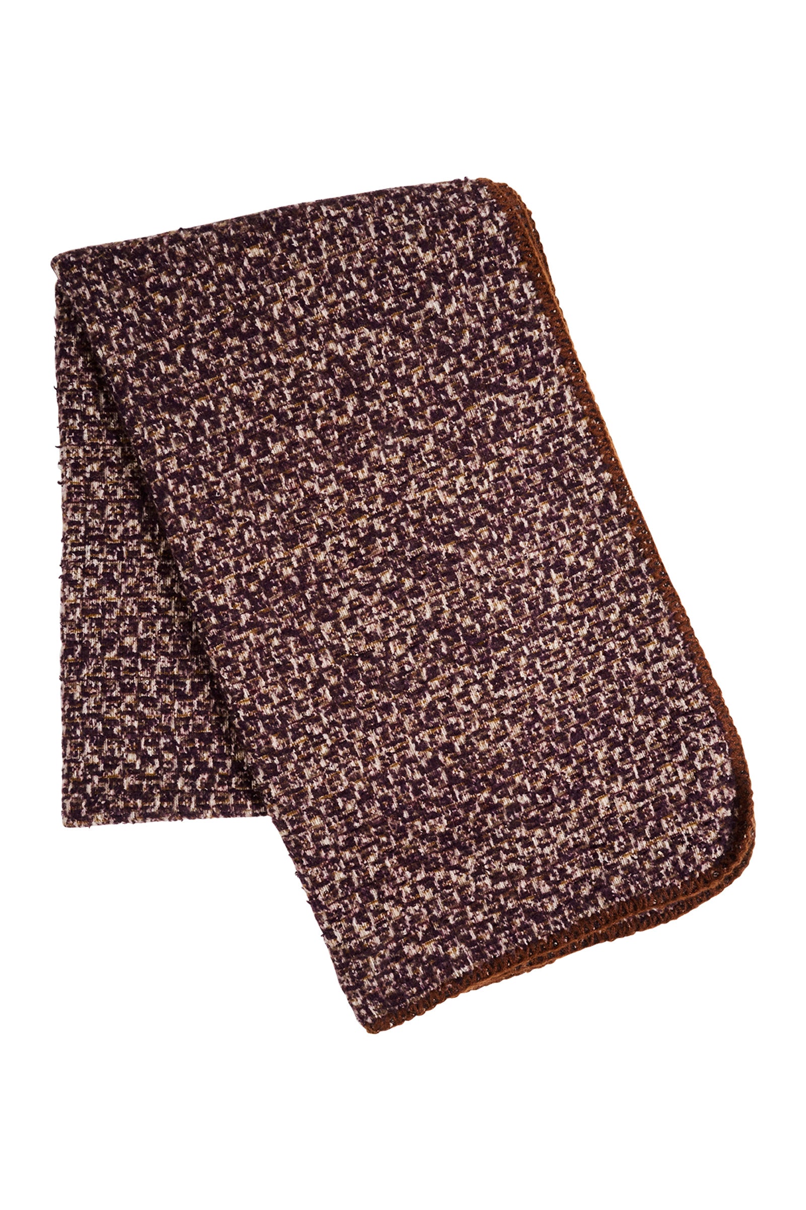 Eb & Ive Brown textured scarf on a white background