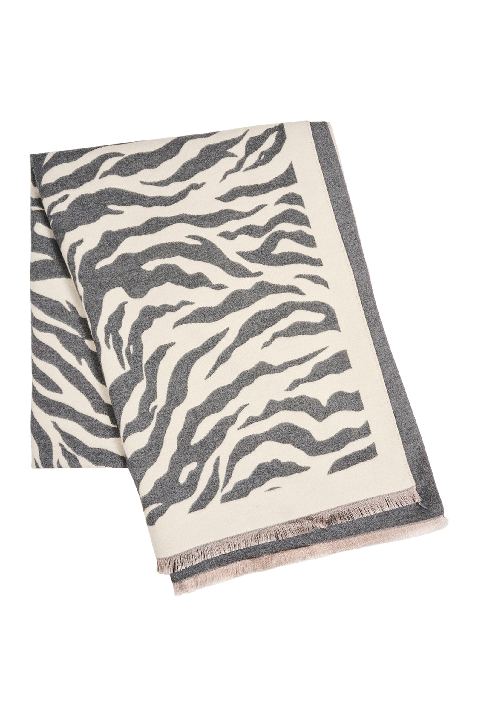 Image of Eb & Ive Zebra patterned scarf on a white background