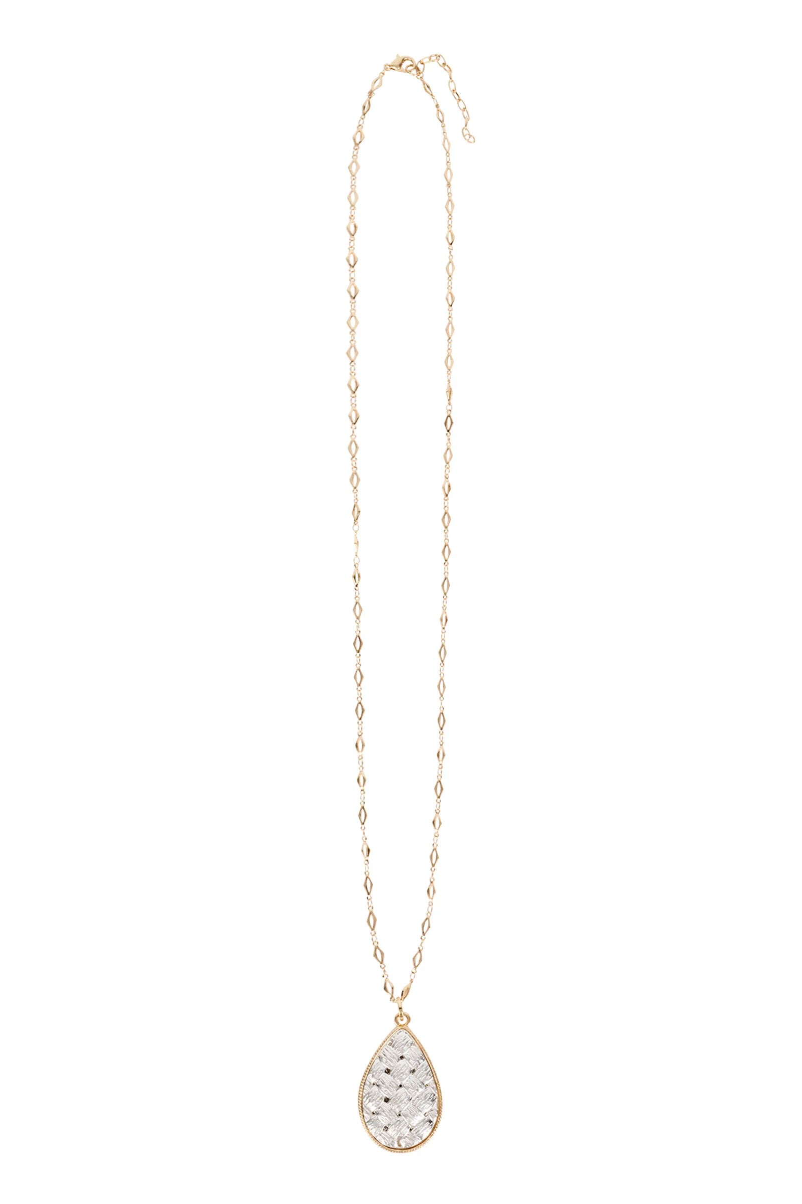 Eb & Ive Necklace with a teardrop-shaped pendant on a white background
