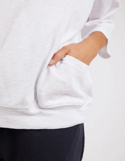 Collection of Elm Fundamental Mazie Sweat - White in a gallery layout