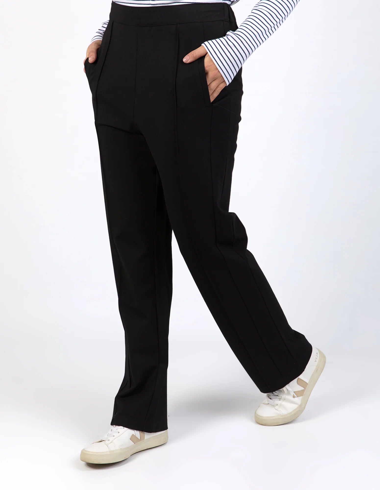 Collection of Elm Ponte Pant - Black in a gallery layout