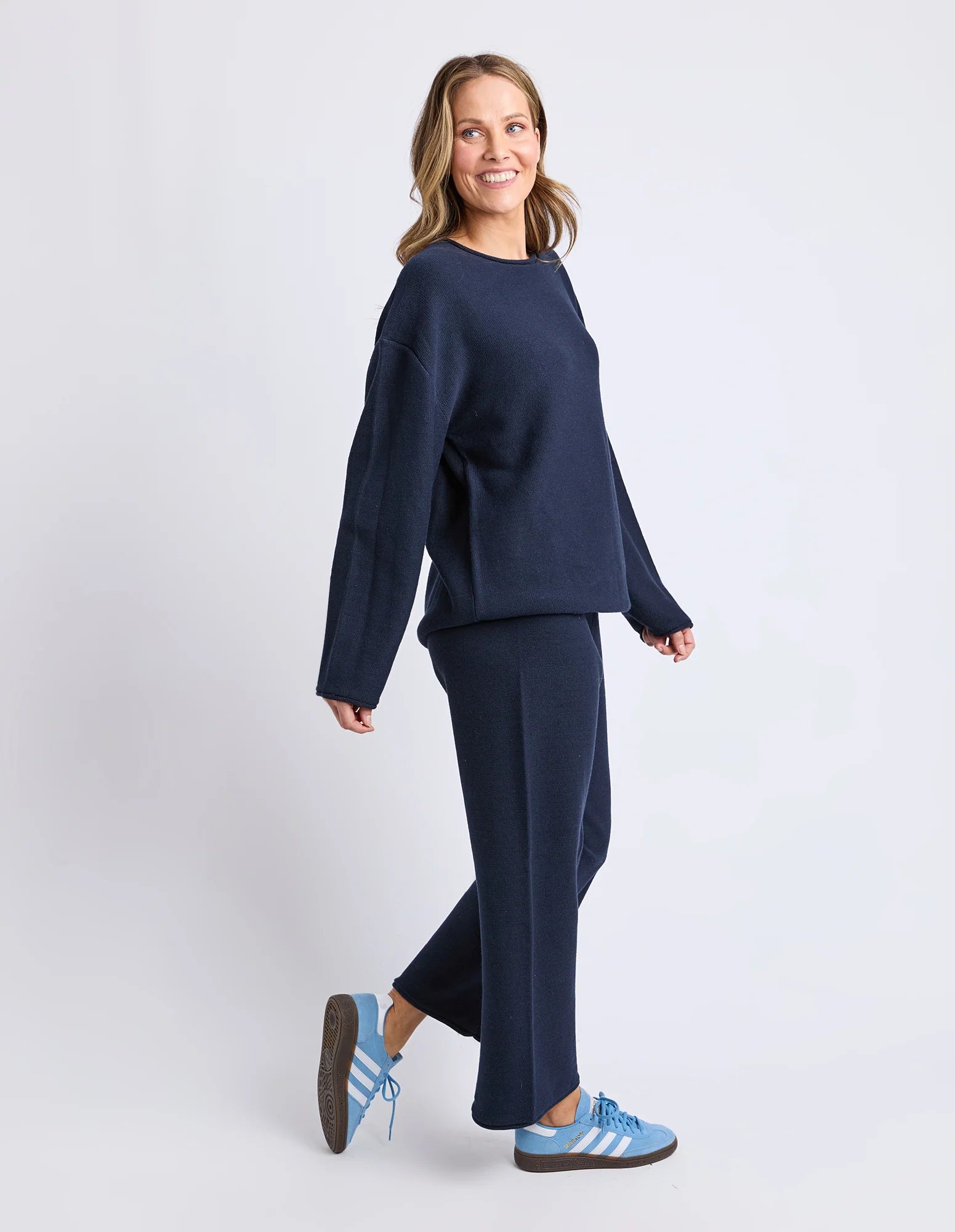 Collection of Elm Marley Knit Pant - Dark Sapphire in a gallery layout