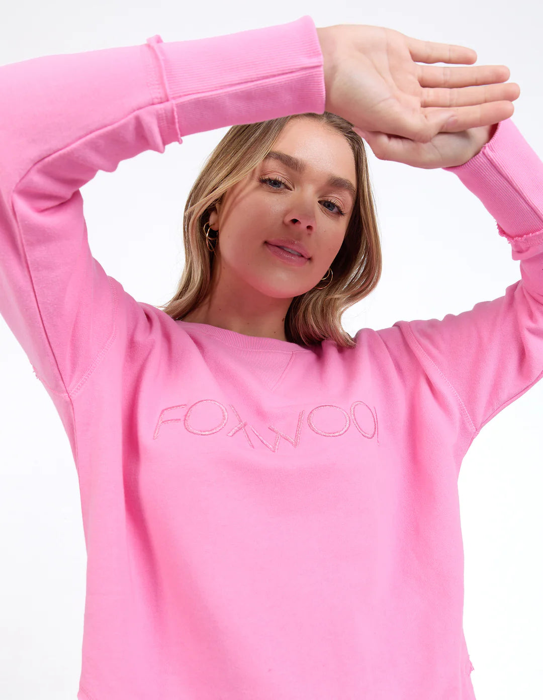Foxwood Simplified Metallic Crew - Bubblegum Pink