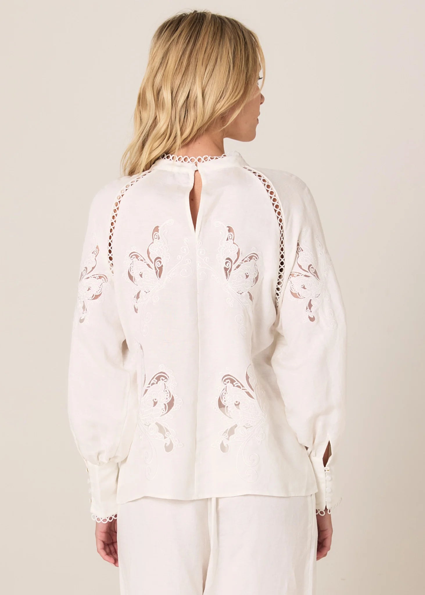Fate and Becker Aven Embroidered Blouse - White