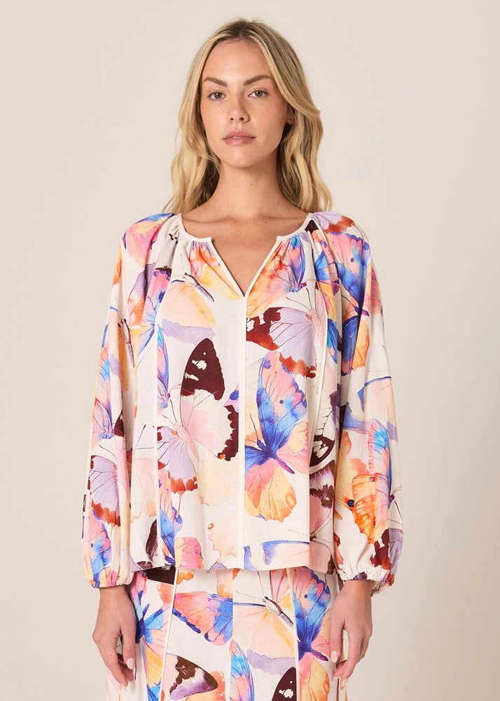 Fate and Becker Mariposa Print Blouse - Butterfly Print