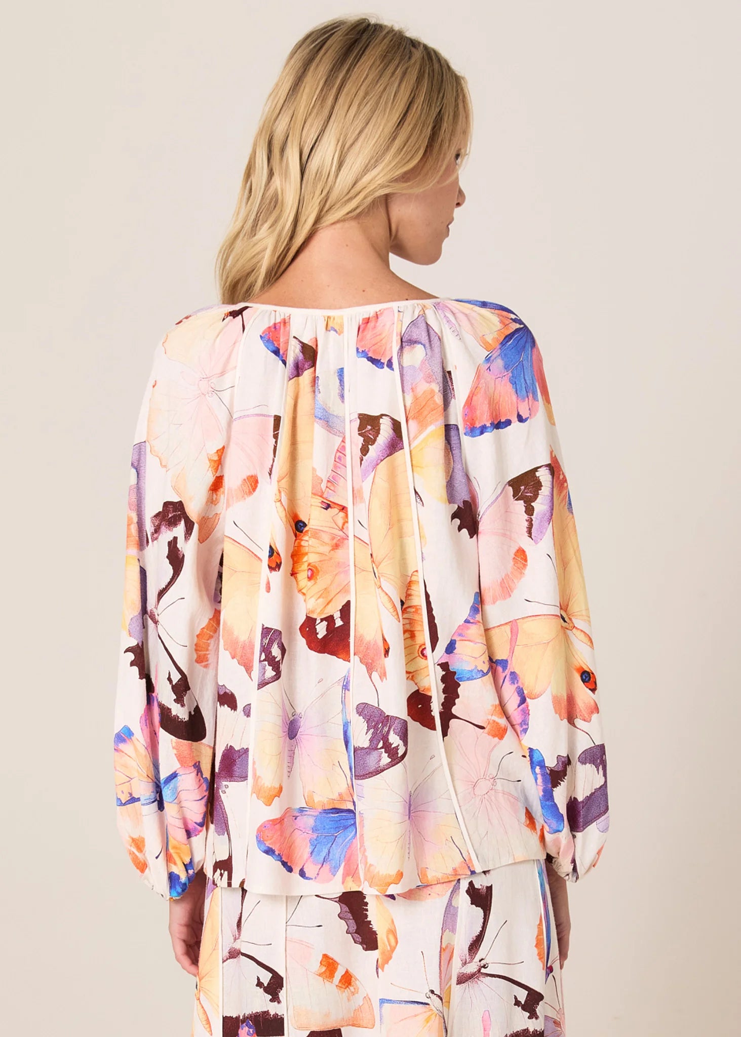 Collection of Fate and Becker Mariposa Print Blouse - Butterfly Print in a gallery layout