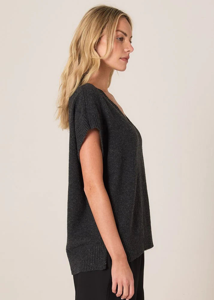 Collection of Fate and Becker Rae V-Neck Vest - Black Marle in a gallery layout