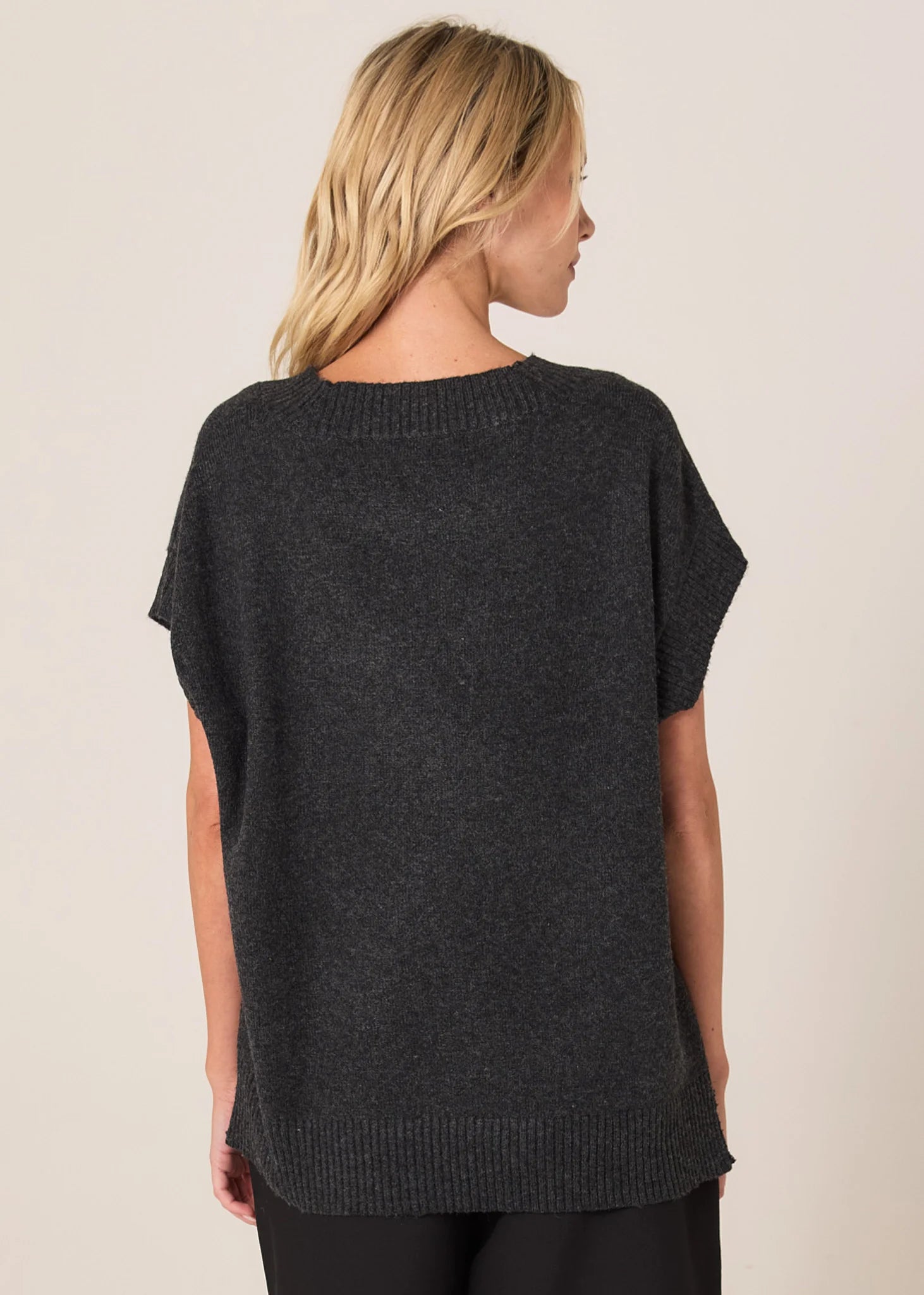 Collection of Fate and Becker Rae V-Neck Vest - Black Marle in a gallery layout