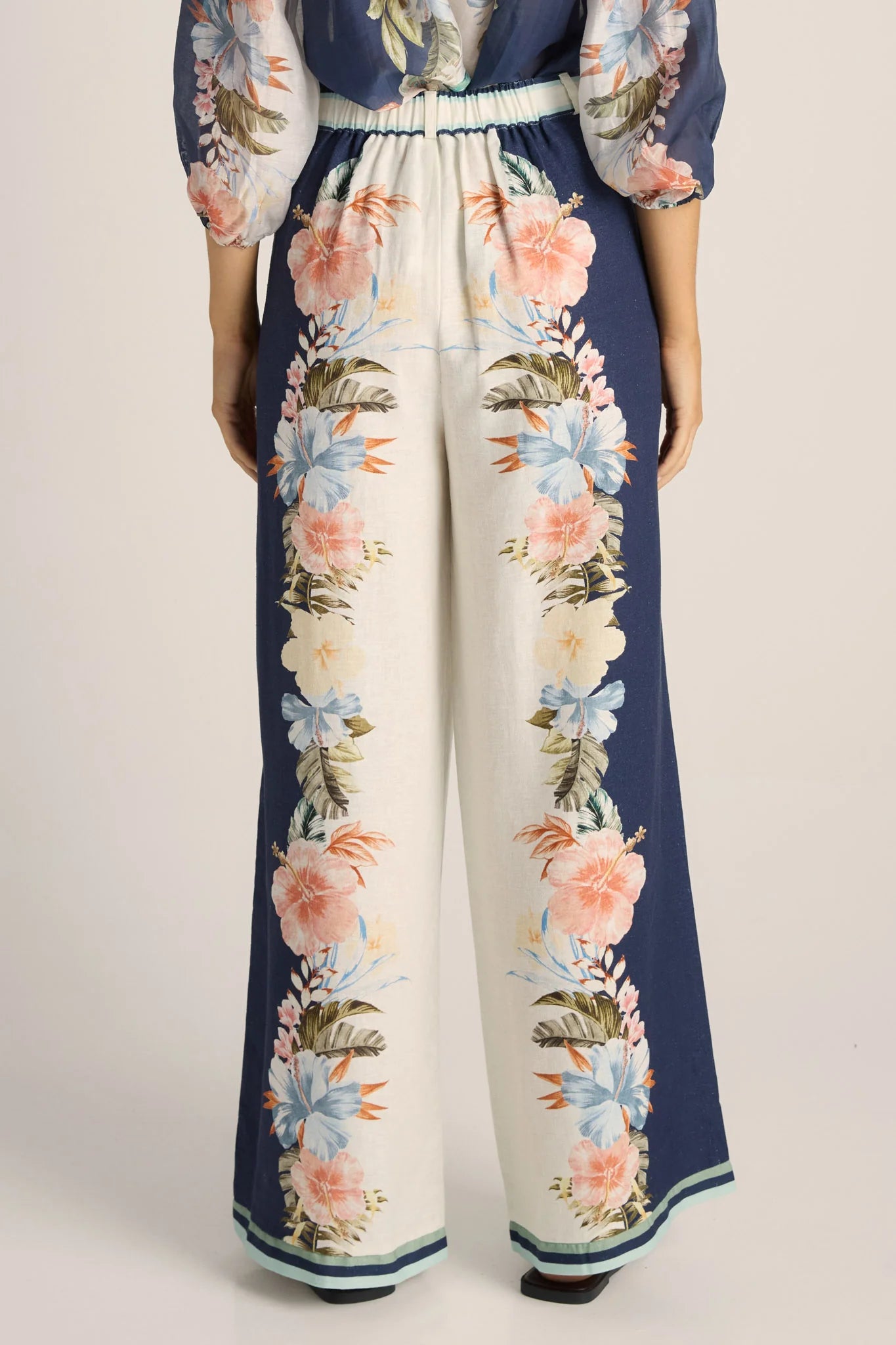 Image of Fate and Becker Solara Placement Print Pant - Navy Print