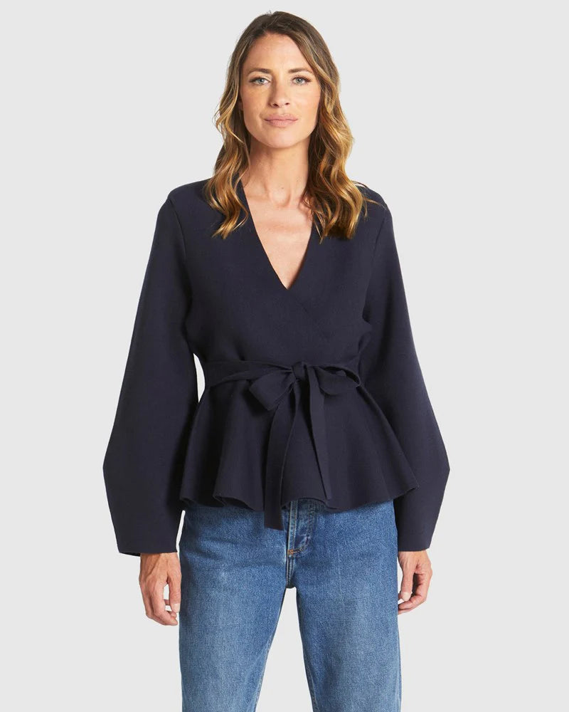 Fate and Becker Tiny Dancer Wrap Cardi - Navy