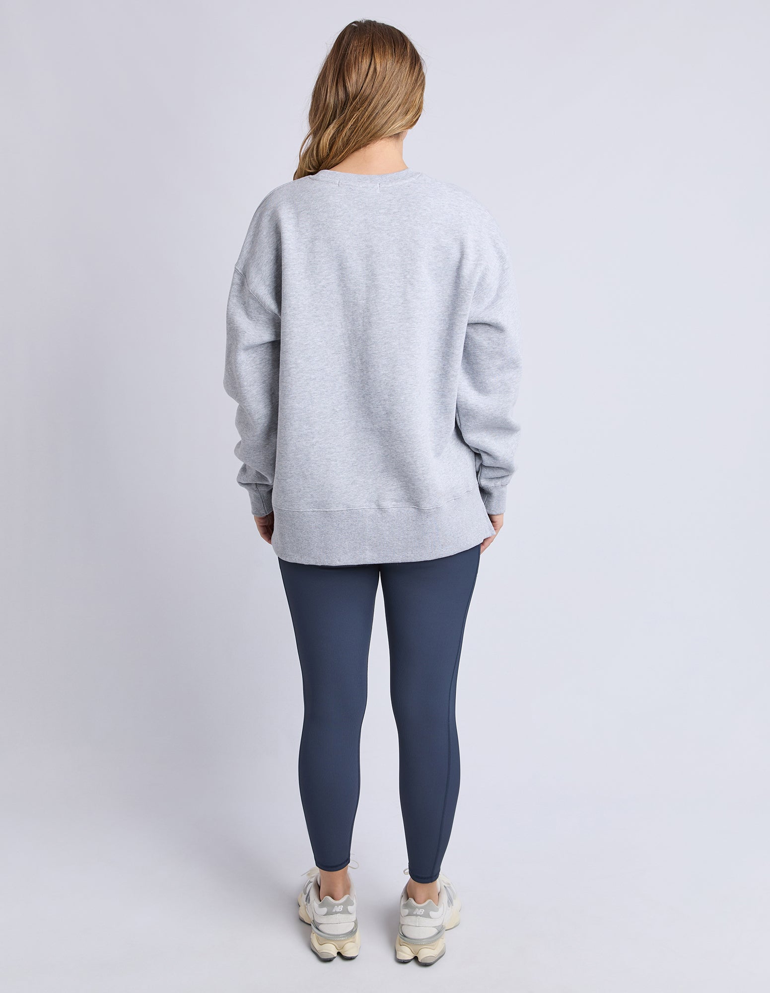 Image of Foxwood Intention Oversized Crew - Grey Marle/Navy