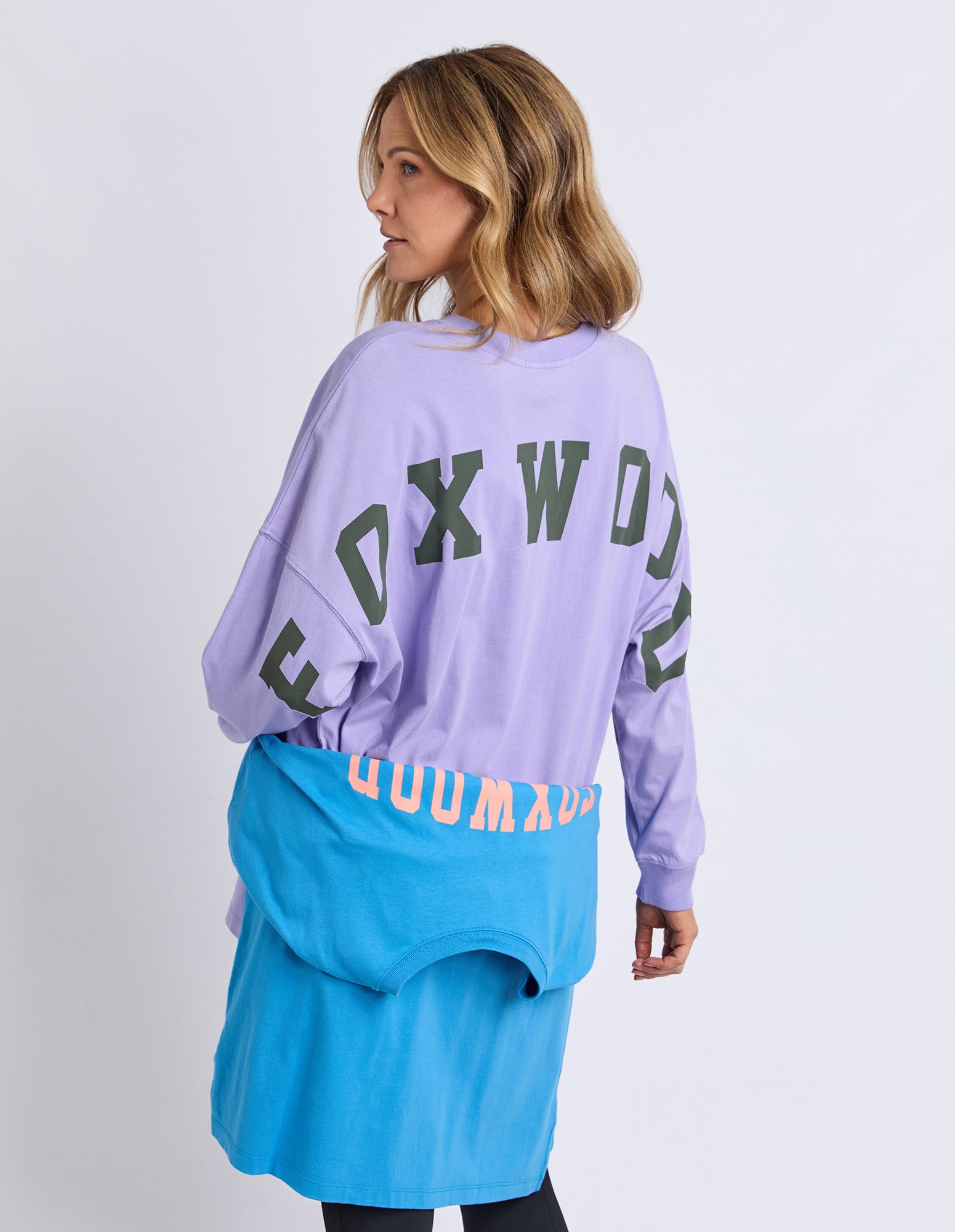 Foxwood Interval Long Sleeve Tee - Lavender/Khaki