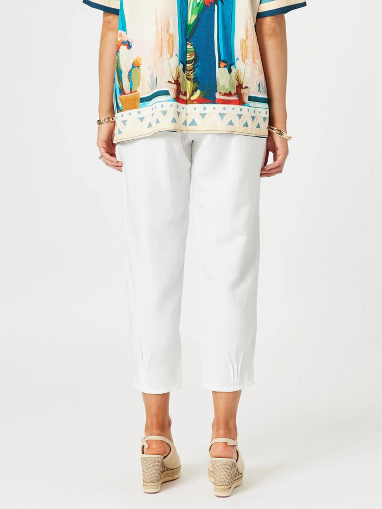 Collection of Gordon Smith Lino Tapered Pant - White in a gallery layout