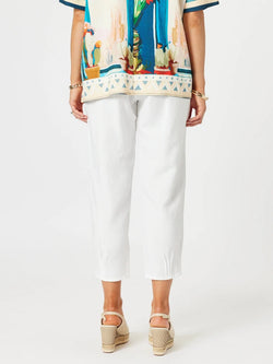 Collection of Gordon Smith Lino Tapered Pant - White in a gallery layout