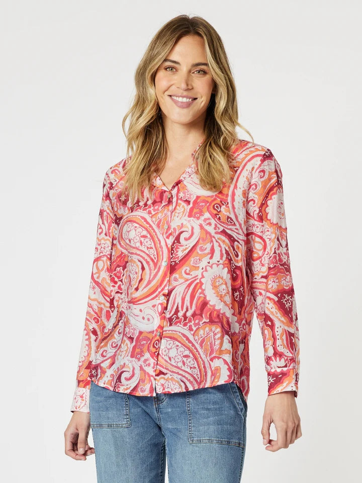 Gordon Smith Paisley Shirt - Red Multi