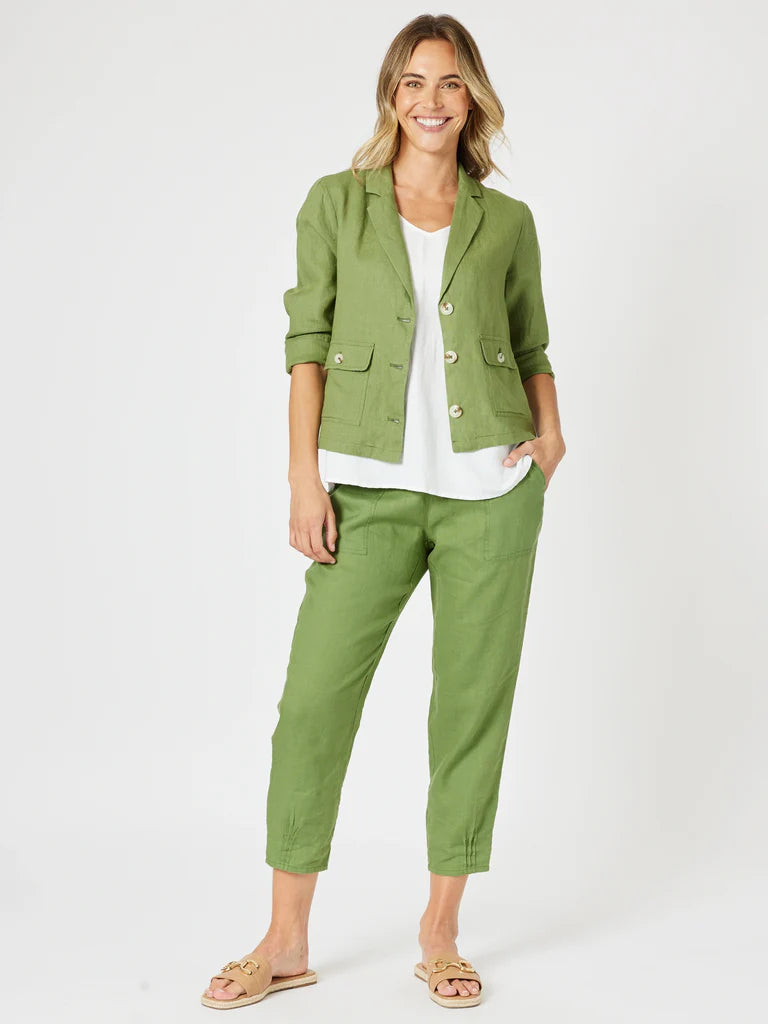 Gordon Smith Danielle Linen Jacket - Basil