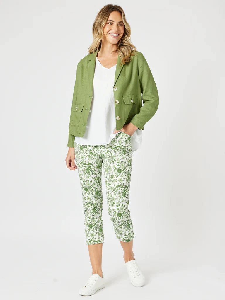 Gordon Smith Danielle Linen Jacket - Basil