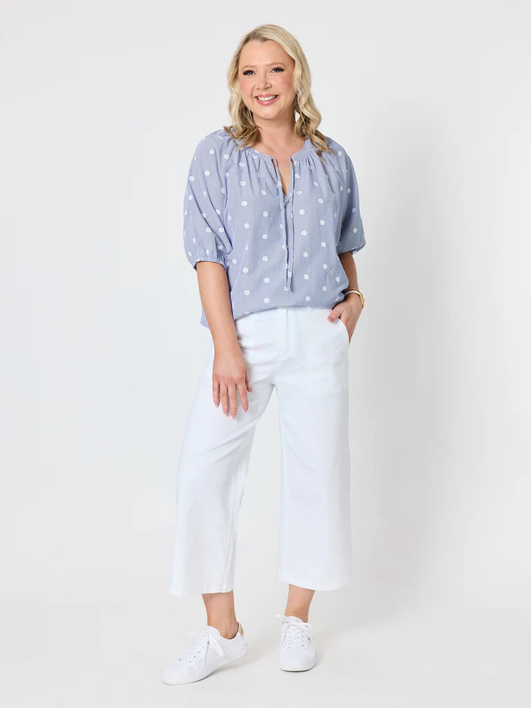 Image of Gordon Smith Monaco Spot Top - Pale Blue