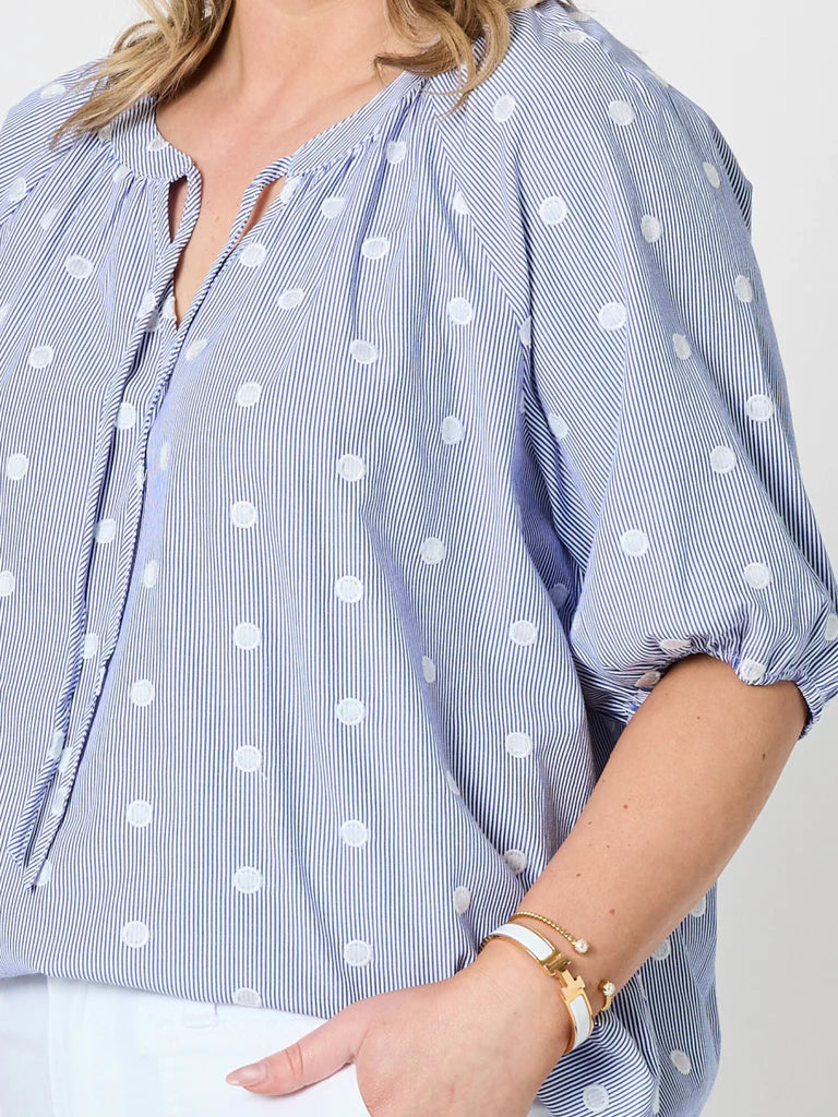 Image of Gordon Smith Monaco Spot Top - Pale Blue