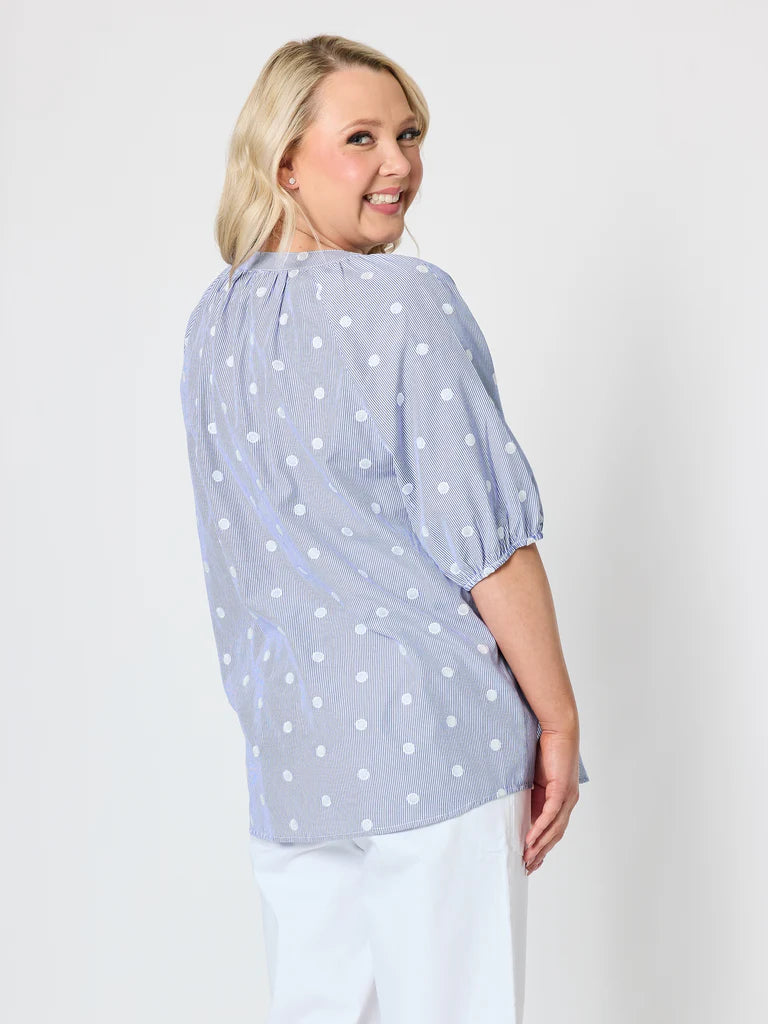 Image of Gordon Smith Monaco Spot Top - Pale Blue