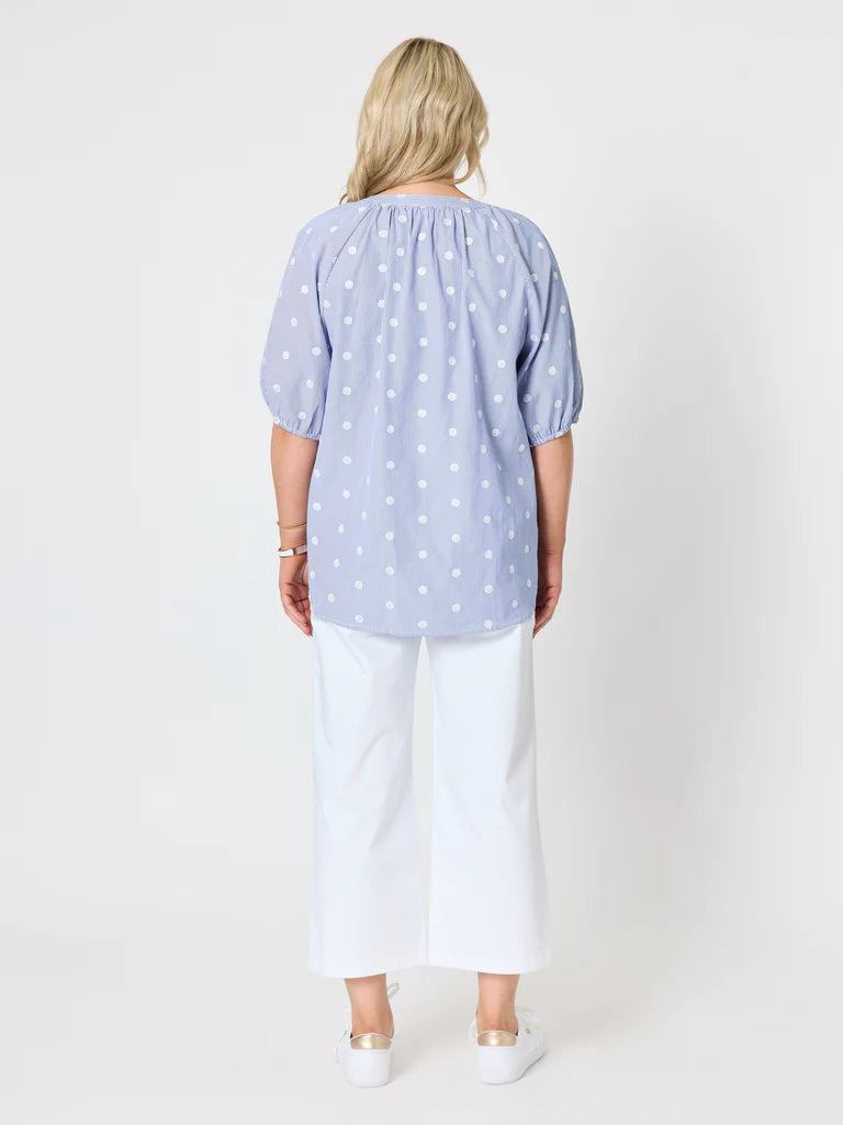 Image of Gordon Smith Monaco Spot Top - Pale Blue