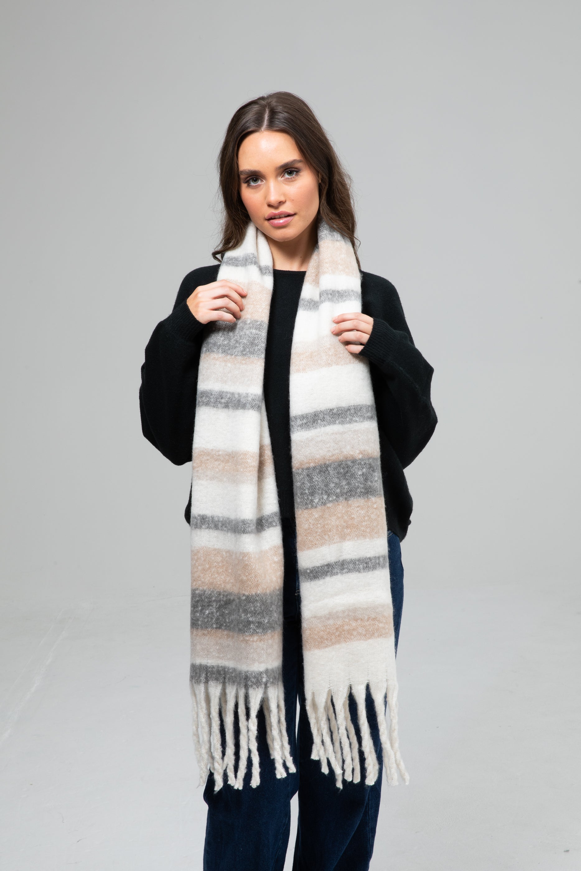 Collection of Holiday Life Nina Scarf - Beige in a gallery layout