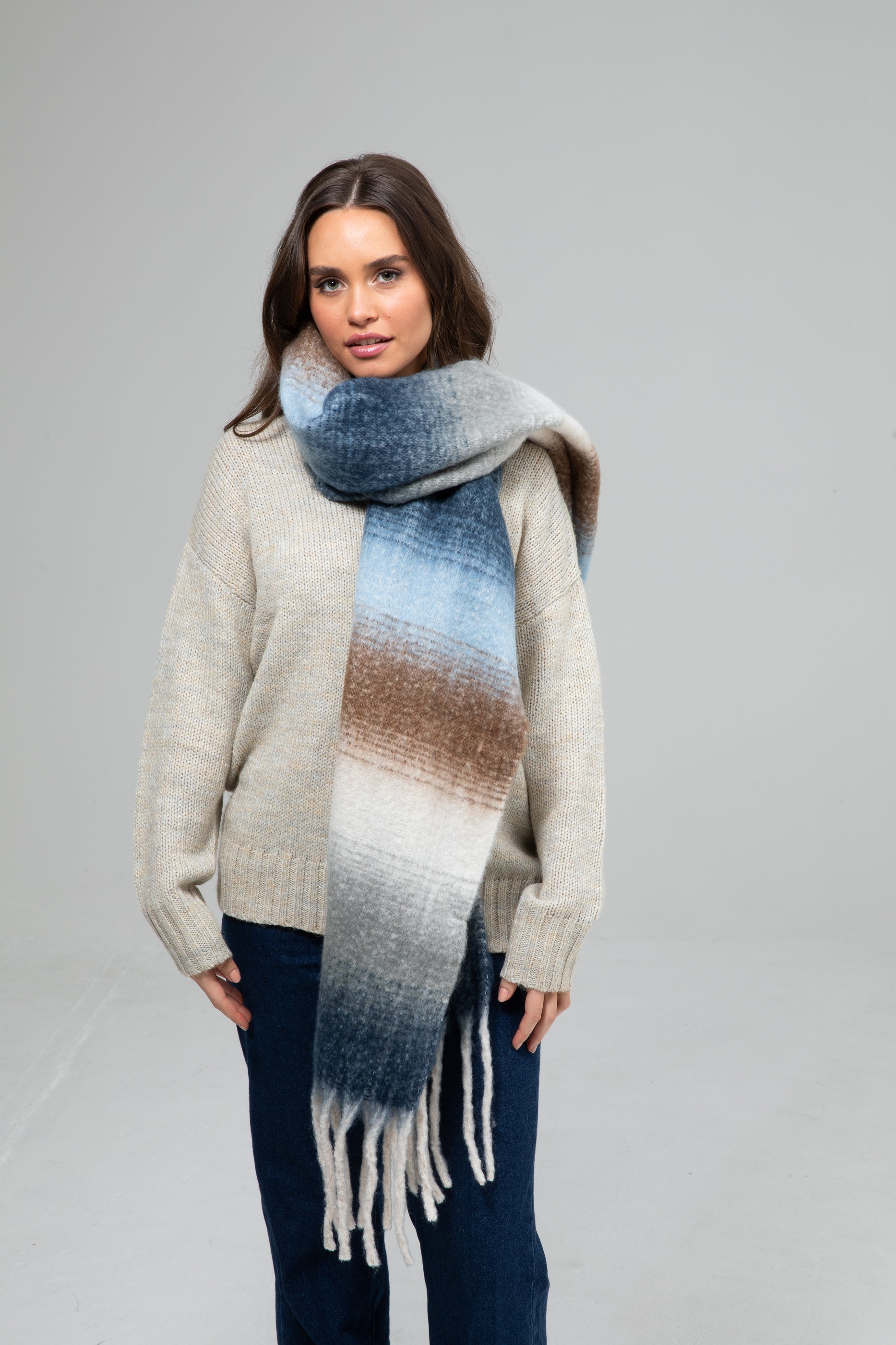 Holiday Life Scarf Maya - Navy/Taupe