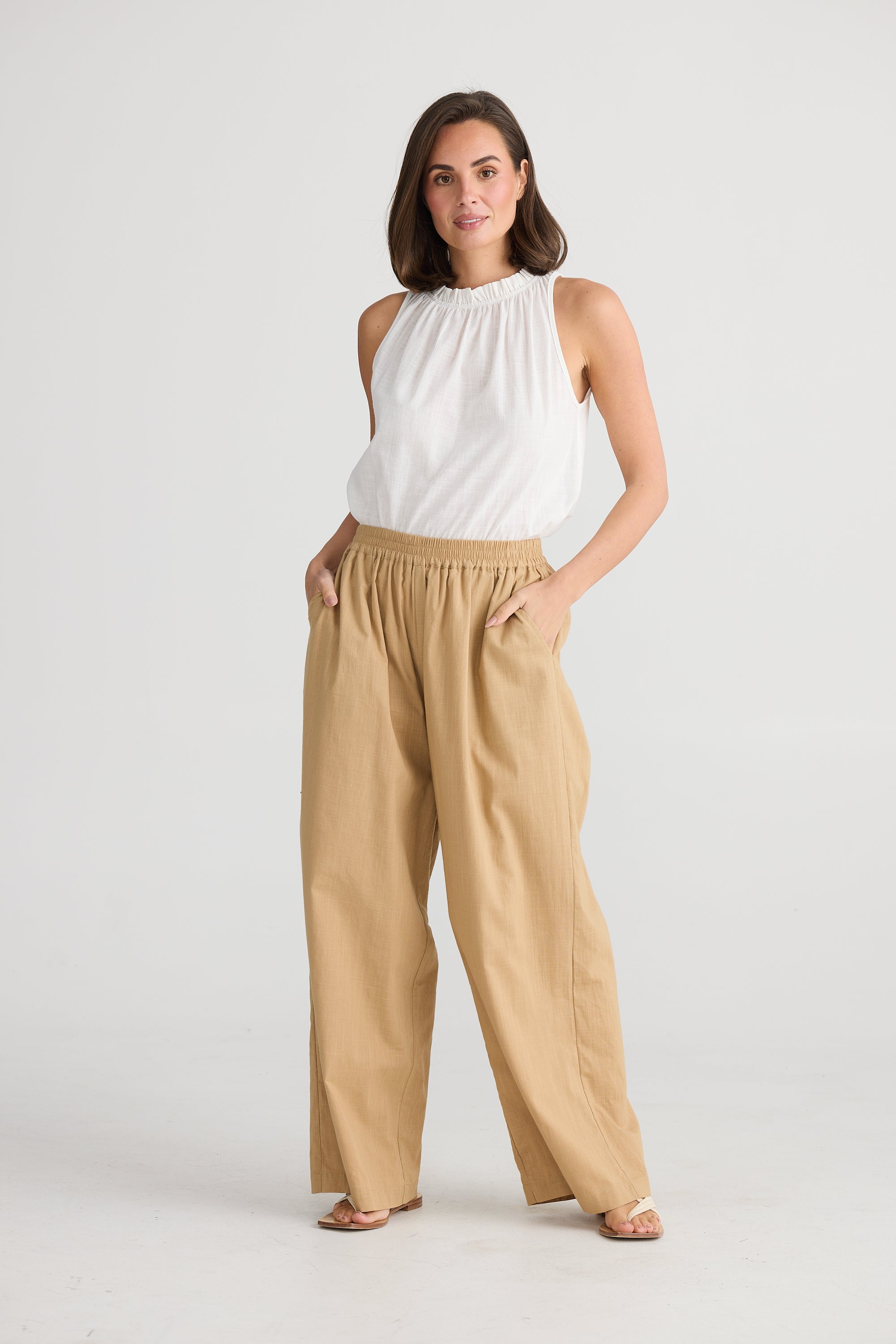 Collection of Holiday Playa Pant - Taupe in a gallery layout