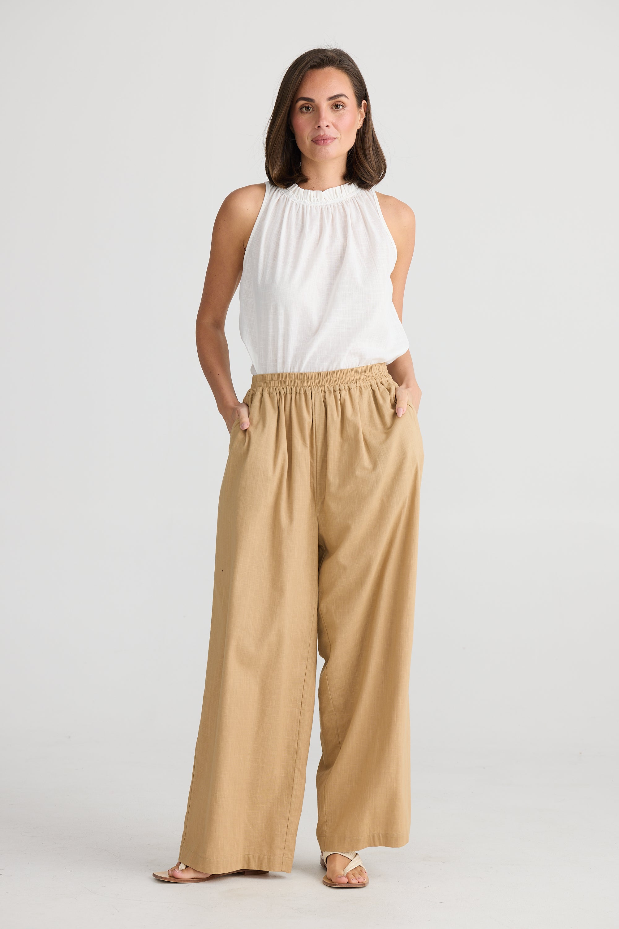 Collection of Holiday Playa Pant - Taupe in a gallery layout