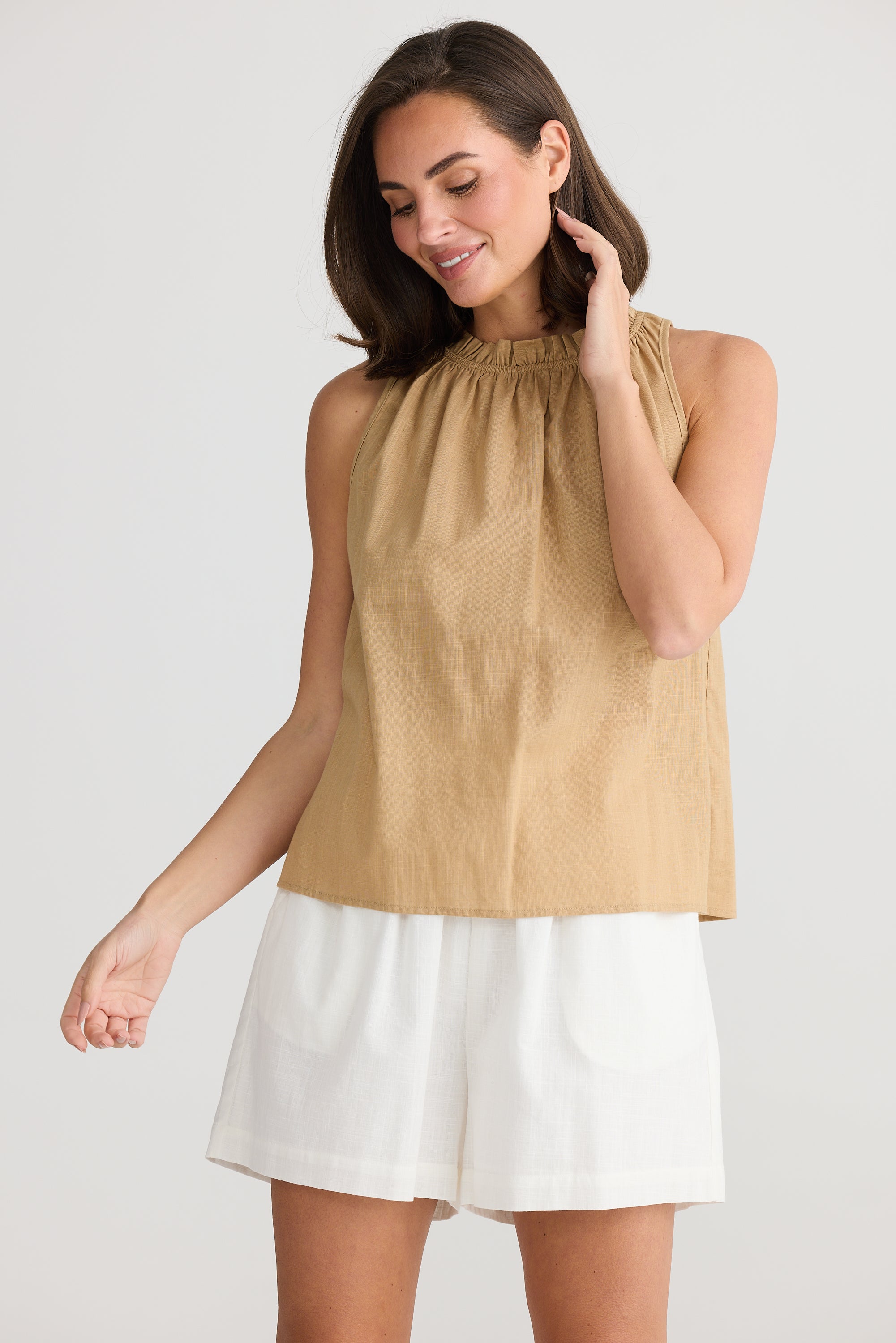 Collection of Holiday Margot Top - Taupe in a gallery layout